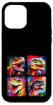 Coque pour iPhone 12 Pro Max Dinosaure T Rex Pop Art Dessin Coloré Peinture