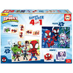 Educa - Superpack Spidey & Friends | Jeux de société et Puzzles pour Enfants: Domino, identique à 28 Cartes et 2 Puzzles de 25 et 50 pièces. Jeu pour Enfants Pendant 3, 4 et 5 Ans (19682)