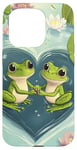 Coque pour iPhone 15 Pro Grenouille Cœur Bassin Saint-Valentin