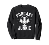 Podcast Junkie Mic Headphones Retro Podcast Lover Sweatshirt