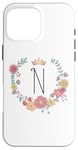 Coque pour iPhone 16 Pro Max Cadeau personalisé pour fillettes thème princesses lettre N