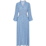 Sally Long Dress - Blue White Flower