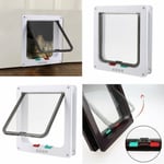 Pet Door 4way Locking Small Medium Large Dog Cat Flap Magnetic Frame White&brown