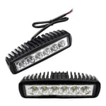 Vingo - 2x 18W 1620LM Lampe de travail 6 led barre de phares antibrouillard pour camion voiture tout-terrain moto - Noir