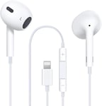 Écouteurs pour iPhone¿Certifié MFi¿ Écouteurs Filaires intra auriculaires avec son stéréo avec Micro et Contrôle du Volume¿Ecouteur iPhone avec iPhone 14/14Pro Max/13/13Pro Max/SE/11/12Pro//XS/7/8