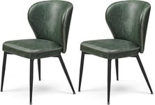 VASAGLE EKHO Collection - Dining Chairs Set of 2, Upholstered Kitchen Chairs, Comfortable Seat, Synthetic Leather with Stitching, Mid-Century Modern,