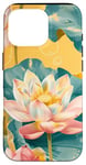 Coque pour iPhone 16 Pro Jaune Pop Art Imprimé Animal Fleur Lotus Éléments Célestes