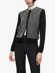 BOSS Fabosa Patterned Front Cardigan, Black/White