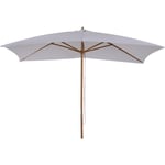 Outsunny - Parasol droit rectangulaire de jardin grande taille dim. 3L x 2l x 2,5H m blanc