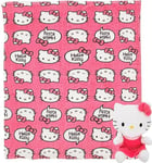 Northwest Character Hugger Pillow & Silk Touch Ensemble Couverture en Polyester Hello Kitty Rose 101,6 x 127 cm