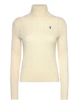 Wool-Cashmere Cable Turtleneck Sweater Tops Knitwear Turtleneck Cream Polo Ralph Lauren