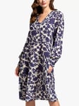 HotSquash Geometric Blossom Print Chiffon Dress, Blue