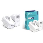 TP-Link CPL 1000 Mbps TL-PA7027P KIT(FR), Prise CPL avec 2 Ports Ethernet Gigabit et Prise Intégrée, Boitier CPL Kit de 2 & Prise CPL avec 1 Port Gigabit et Prise Intégrée, Boitier CPL Kit de 2