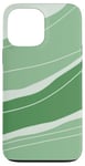 Coque pour iPhone 13 Pro Max Traits monochromes vert sauge et vert clair