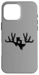 Coque pour iPhone 16 Pro Max Texas Buck Texas Flag Huge Buck Rack Black Texas Flag