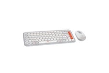 Logitech POP ICON COMBO, ensemble clavier et souris Bluetooth, frappe confortable - Blanc