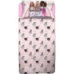 hermet 6337 673 BR01 Drap de Lit Simple Barbie Rose avec Taie d'oreiller pour Chambre d'enfant, 100% Coton