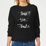 Trick Or Treat Spider Women's Sweatshirt - Black - 5XL - Noir