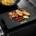 Non-Stick Coating Cast Iron Reversible Griddle Pan Electric Gas Hobs