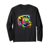 Splash Art Vintage Telephone Landline Dial Long Sleeve T-Shirt