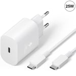 25W USB-C snabbladdare + USB-C till USB-C-kabel Vit för iPhone 16 Pro Max, iPhone 16 Pro, iPhone 16, iPhone 16 Plus Vit