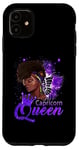 Coque pour iPhone 11 Violet Capricorne Queen Femme afro-américaine Dec Jan