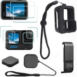 Accessoire Pour Gopro Hero 12/11 10 9 Hero12 Hero11 Hero10 Hero9 Protection Écran Pour Objectif + Couvercle Batterie + Étui En Caoutchouc + Cordon + Capuchon D'objectif + Étui De P[Pho063822]