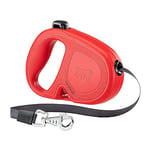 Ferplast Laisse Chien Enrouleur Flippy One, Laisse pour Chiens de Taille Moyenne jusqu'à 25 Kg. Sangle Extensible Max 5 m. Bouton Unique pour verrouiller et libérer, Rouge