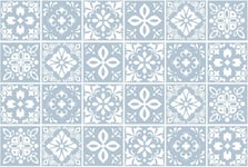 Dalle Pvc Adhesive Murale 15X15 Cm Crédence Adhésive Résistant À La Chaleur Amovible Carreaux Adhesif Cuisine Peler Et Coller Triana Bleu Cemente Espagnol Revetement Mural Adhesif [ADP2211677]