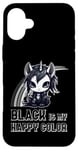 iPhone 16 Plus Black Is My Happy Color Goth Girl Emo Gothic Unicorn Case