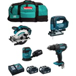 Kit MK404 (DHP482 DSS610 DJV182 DBO180 2 x 5,0 Ah DC18RC LXT600) - Makita