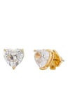 Kate Spade New York Heart Studs, Clear/Gold