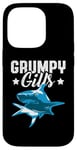 Coque pour iPhone 14 Pro Shark Grumpy Gills Angry Dad Father (téléfilm rétro amusant)