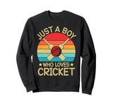 Cricket Game Cricket Lovers Just A Boy Who Loves Cricket Sweatshirt