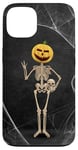 iPhone 13 Spooky Halloween Skeleton Jack-O-Lantern Pumpkin Head Skull Case