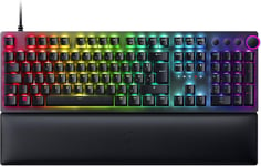 Huntsman V2 (Switches Rouges) - Clavier Gamer Optique pratiquement sans Latence (Switches Optiques Linéaires et Silencieux, Touches en PBT Doubleshot, Repose-Poignet) Clavier AZERTY | Noir.[V1664]