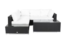 Loungegrupp Bahamas 4-sits Bord - Avslut Svart Loungeset & loungegrupp Vit,Svart Comfort Garden