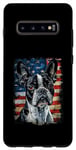 Coque pour Galaxy S10+ Drapeau américain Boston Terrier