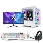 X= Level 3 White AMD Ryzen 5600G Six Core Radeon Graphics All in One Esports 22" LED Monitor - Next Day Gaming PC Package