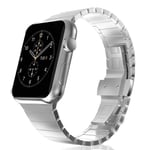 Apple Watch Series 4 40mm ruostumaton teräs kellon vaihto ranneke perhos lukolla - Hopea Hopea/Harmaa