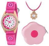 Tikkers Flower Necklace, Purse And Pink Watch Gift Set