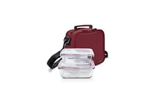 Sac Lunchbag classic rouge 2 hermeticos verre