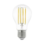 Eglo Ampoule LED E27, lampe classique, éclairage rétro, 8 watts (correspond à 75 watts), 1055 lumens, blanc chaud, 2700 Kelvin, ampoule Edison A60, Ø 6 cm