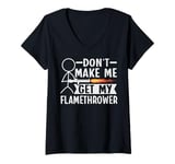 Womens Flame Thrower Fire Gun Design for a Flamethrower lover V-Neck T-Shirt