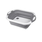 Avilia Panier pliable multifonction pour lavage de légumes avec bouchon de drainage - Panier de rangement pliable avec pieds antidérapants, en polypropylène, 42,5 x 31 x 15,5 cm, 5 L, gris