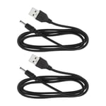 2PCS 5V Power USB Cable Fast Charging for Foreo Luna Mini Fan Speaker 1.2m Black