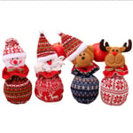 3PCS Christmas Gift Bags Drawstring Apple Bag, 3D Design Fabric Christmas Bags, Santa Snowman Doll Storage Bag, for Christmas Party and Birthday B B