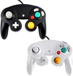 Manette Classique Pour Gamecube,Techken Contrôleur Ngc Filaire Gc Manette Contrôleur De Jeu Super Smash Bros Controller Ngc Gamepad Joypad Pour Gamecube Wii U Switch Pc (Noir&blanc)