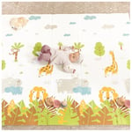 Sweety Fox - Tapis de Jeu pour Enfant Bebe 150x180x1cm Tapis de Sol XXL en Mousse Epais Pliable Reversible - Tapis d'éveil pour Bébé - Tapis de Sol Bebe Favorisant Le Développement Sensoriel