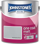 Johnstone's One Coat Matt Emulsion Paint - 2.5 l (Pack of 1), Manhattan Grey